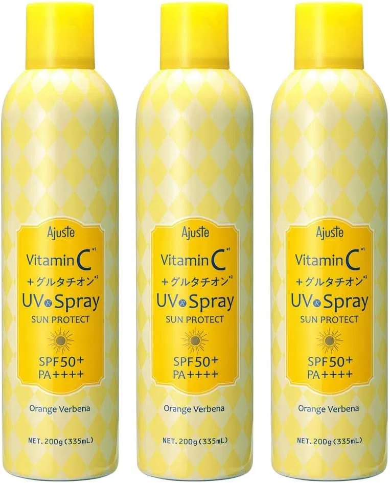 Спрей для загара Adjuste Airy Touch UV, с витамином C и глутатионом, набор из 3 штук, SPF50+ PA++++, 200 г