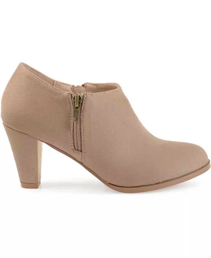 Женские полусапоги Sanzi с боковой молнией Shooties Journee Collection, коричневый/бежевый — фото 2
