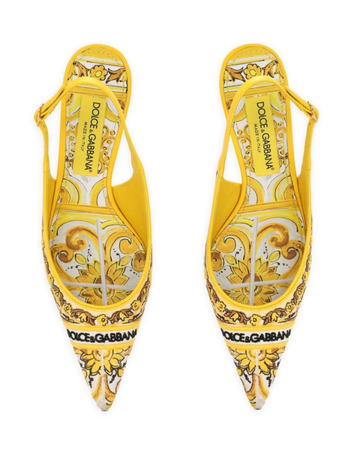 Dolce & Gabbana туфли-лодочки 60 мм с вышивкой майоликой, желтый — фото 4