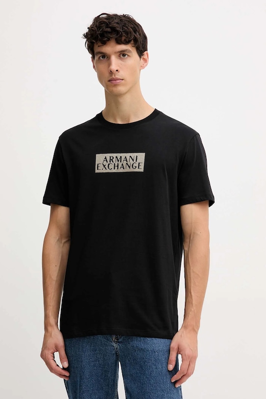 

Хлопковая футболка Armani Exchange, черный