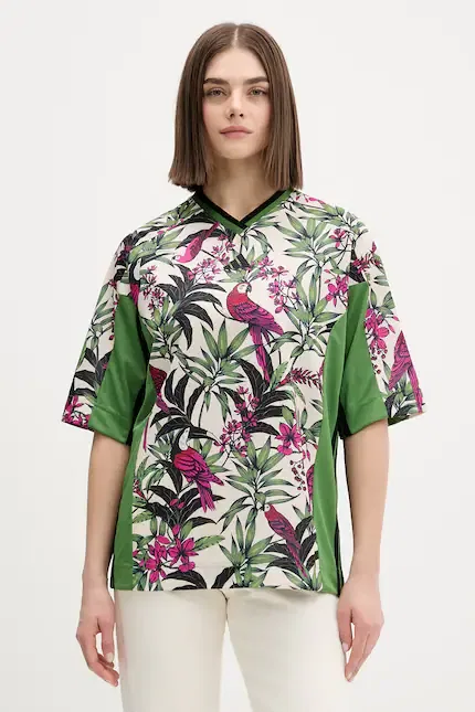 Футболка с коротким рукавом x Farm Rio Adidas, зеленый