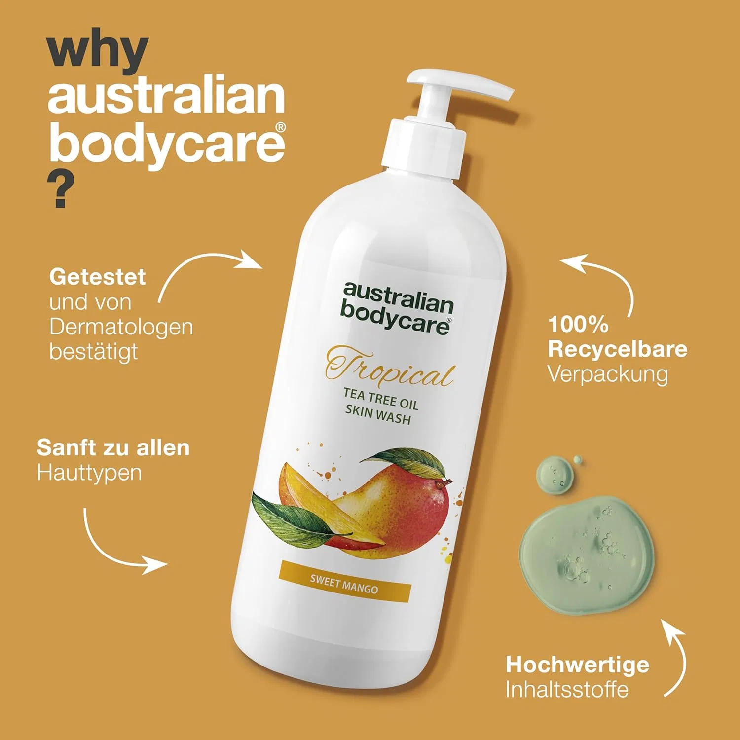 Гель для душа с маслом чайного дерева и манго от Australian Bodycare, 1000 мл Australian Bodycare — фото 4