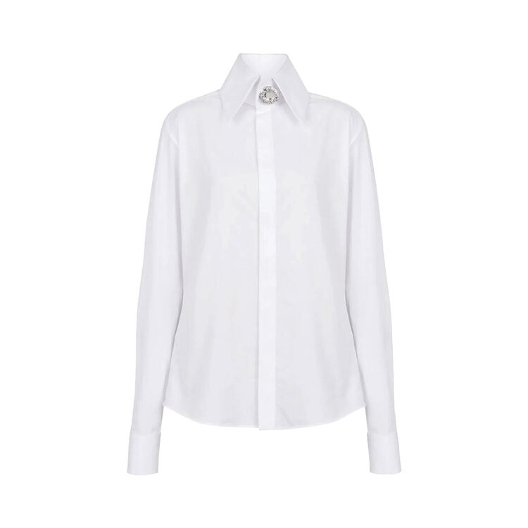 

Рубашка Balmain Embellished Poplin Shirt, белый