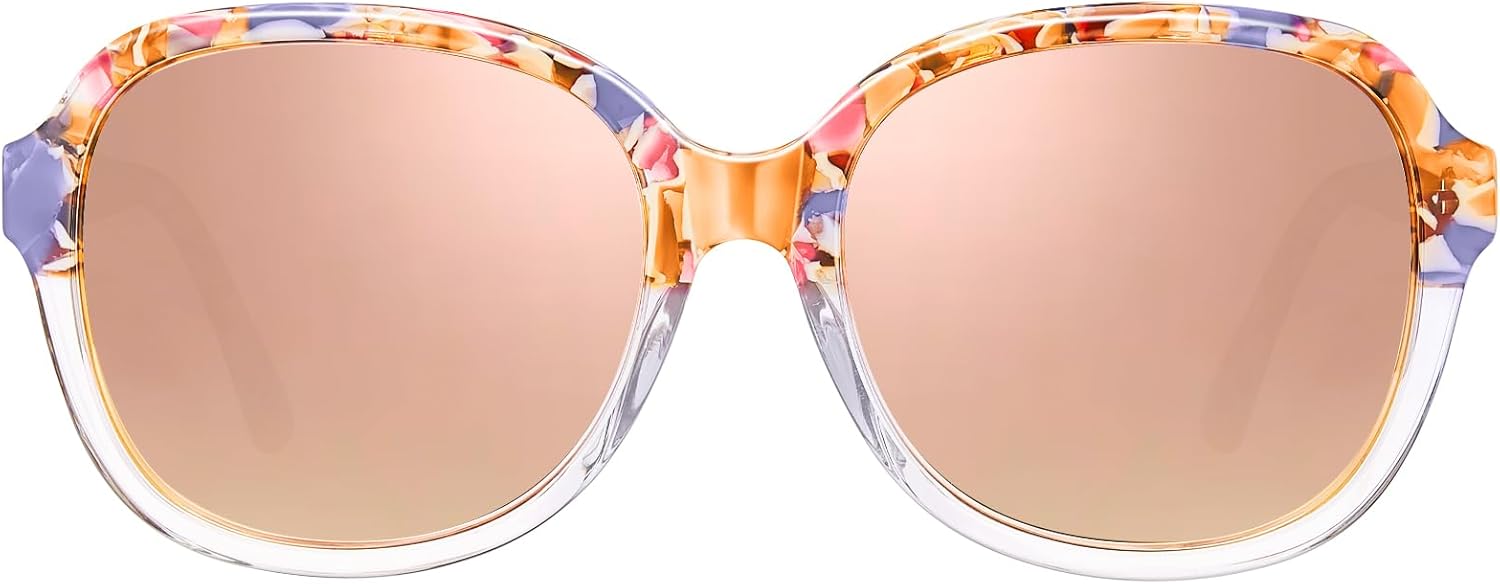 

Большие изогнутые поляризованные солнцезащитные очки CARFIA из ацетата для женщин с защитой от УФ-излучения, в стиле ретро, ​​для безопасного вождения, 5. Pink White Tortoise Frame Pink Mirrored-2