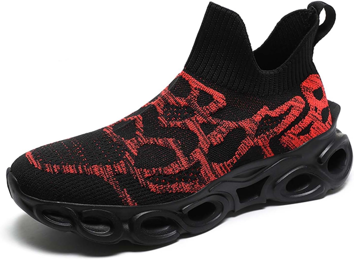 

Мужские и женские слипоны-лоферы для ходьбы, тенниса, без шнурков, кроссовки для бега, дышащие и легкие Missletty, черный/красный