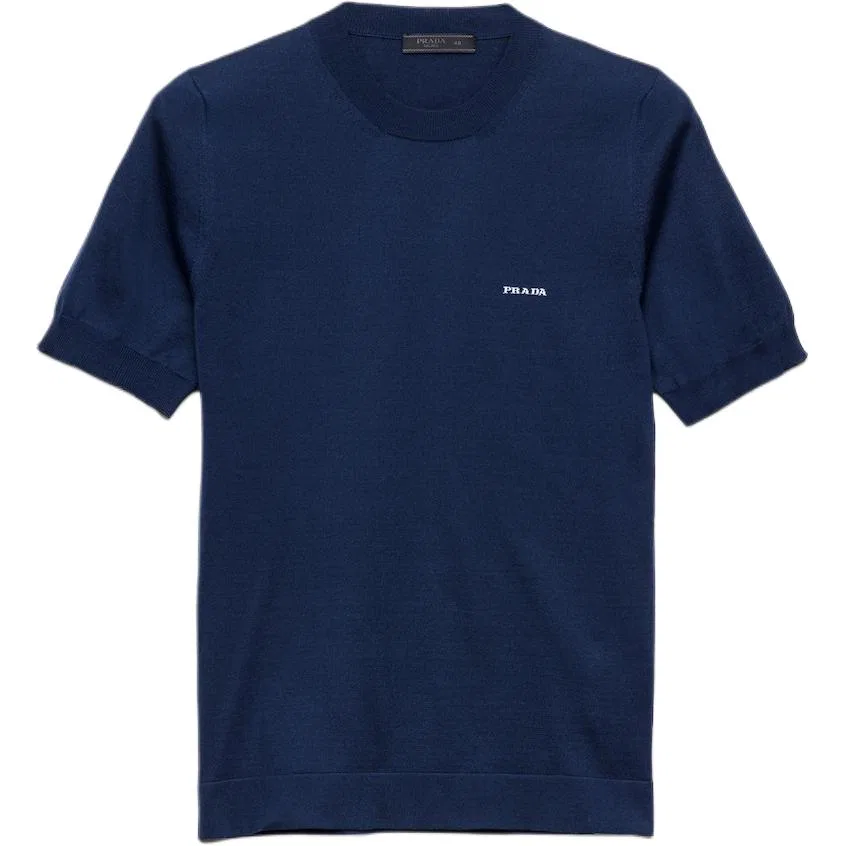 Футболка с логотипом PRADA Marine Blue