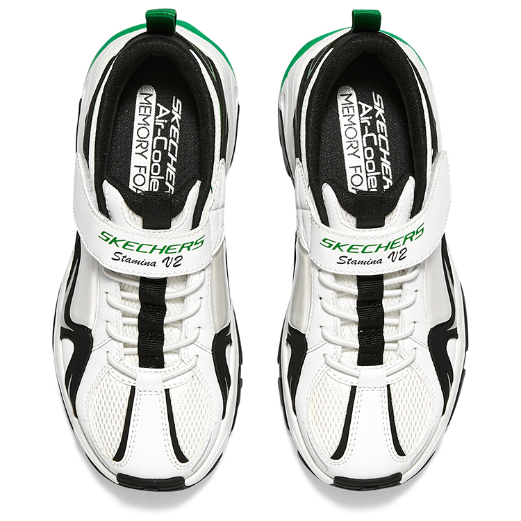 Низкие кроссовки для детей D'LITES 2.0 Skechers, белый/зеленый — фото 4