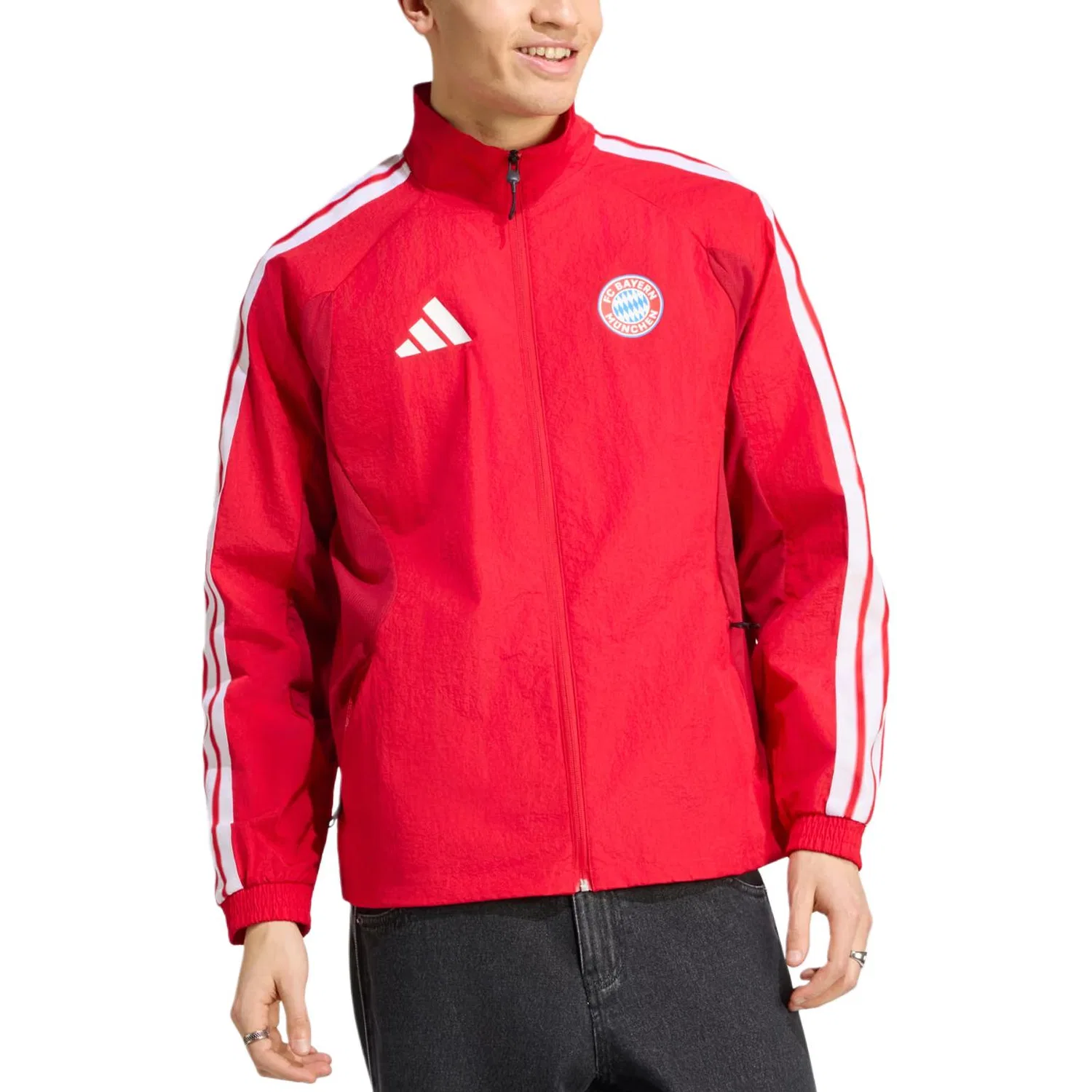 Куртка футбольная Adidas FC Bayern Munich Home Anthem мужская ярко-алая