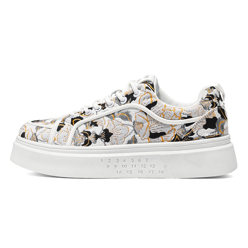 

King Jinmai Дышащие низкие скейтерские кроссовки мужские бело-черные, цвет White Black