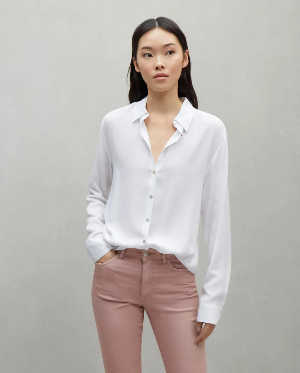 

Женская рубашка с длинным рукавом однотонная Easy Wear, белый