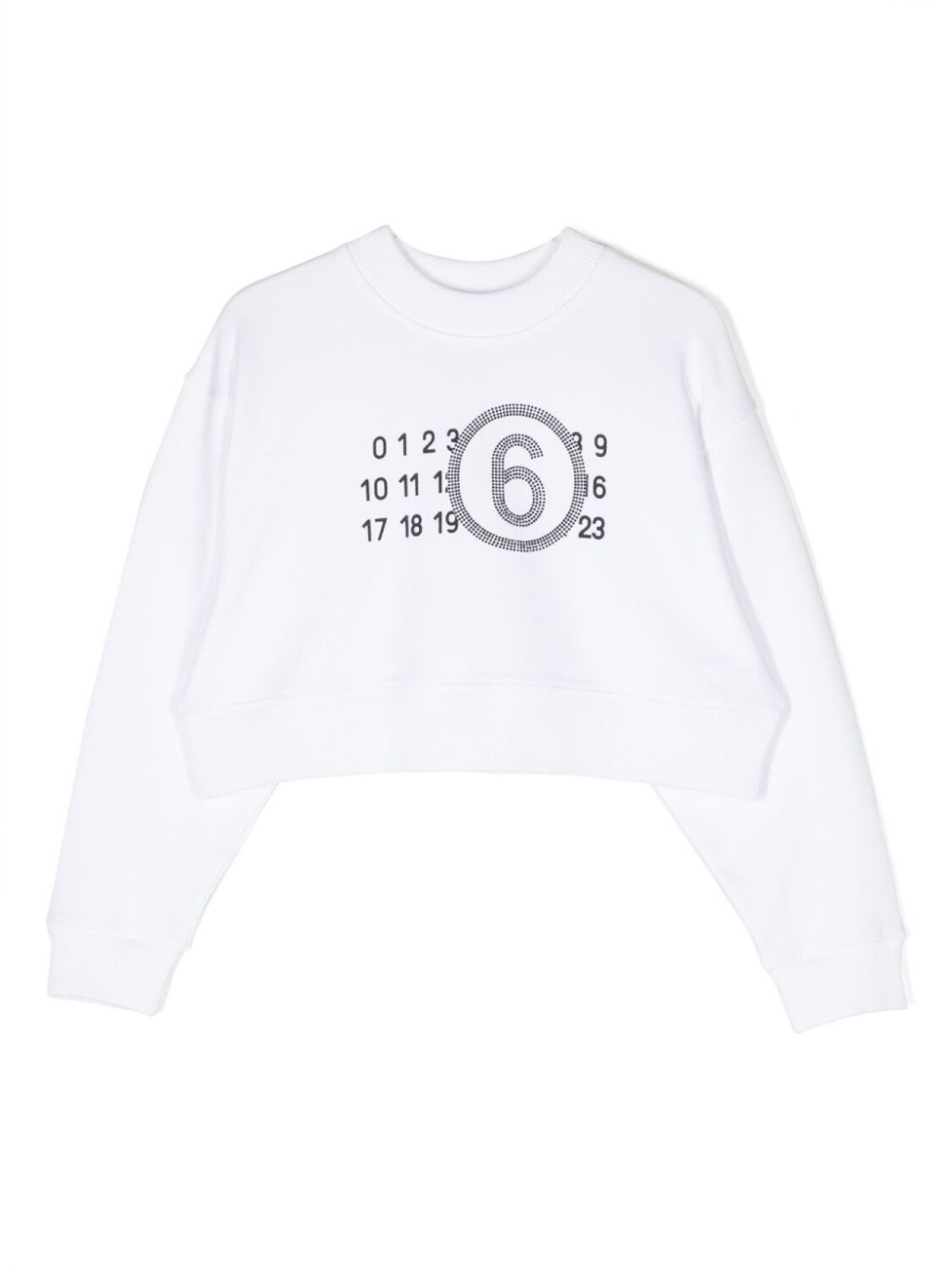 

MM6 Maison Margiela Kids укороченная толстовка с принтом, белый