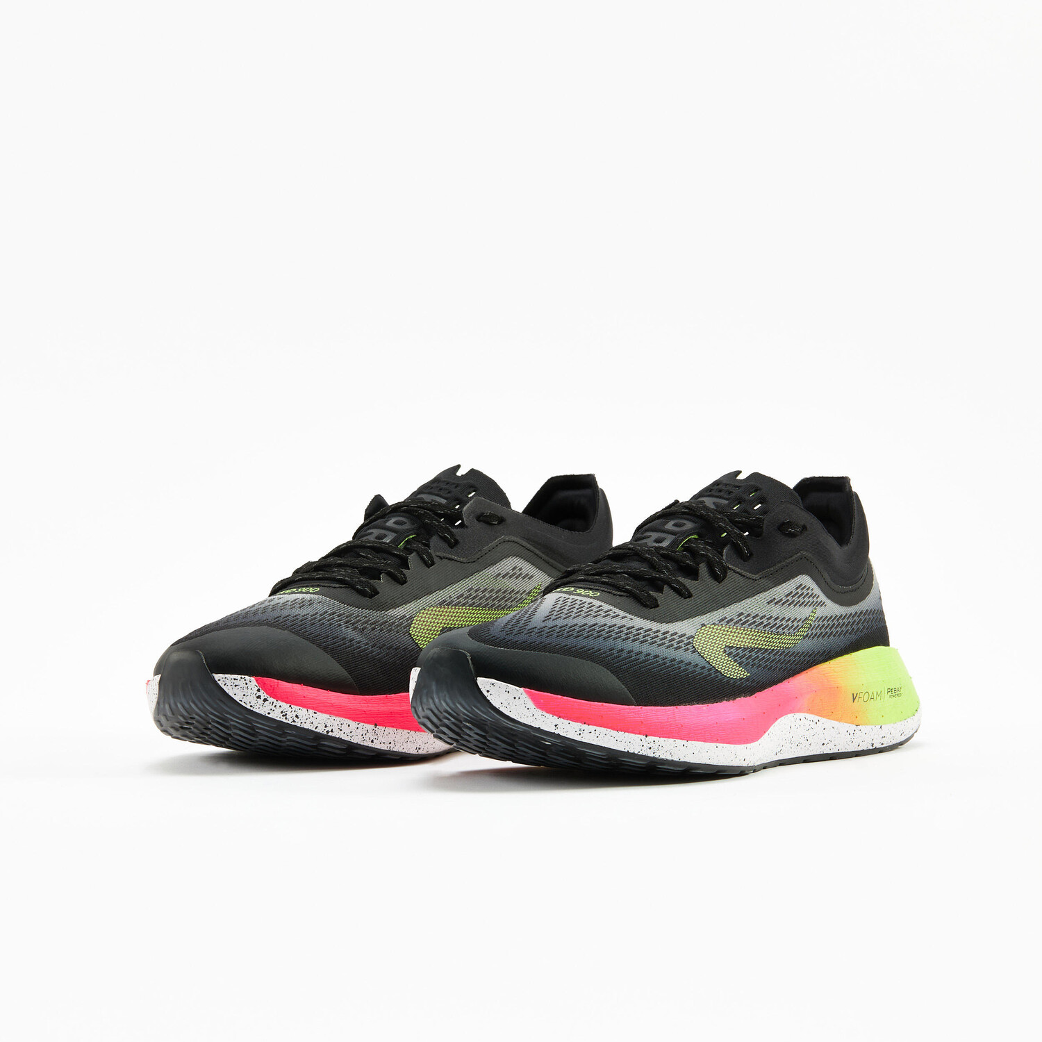 КРОССОВКИ МУЖСКИЕ KIPRUN KD500 2 - ЧЕРНЫЕ/РОЗОВЫЕ/ЖЕЛТЫЕ Kiprun — фото 2
