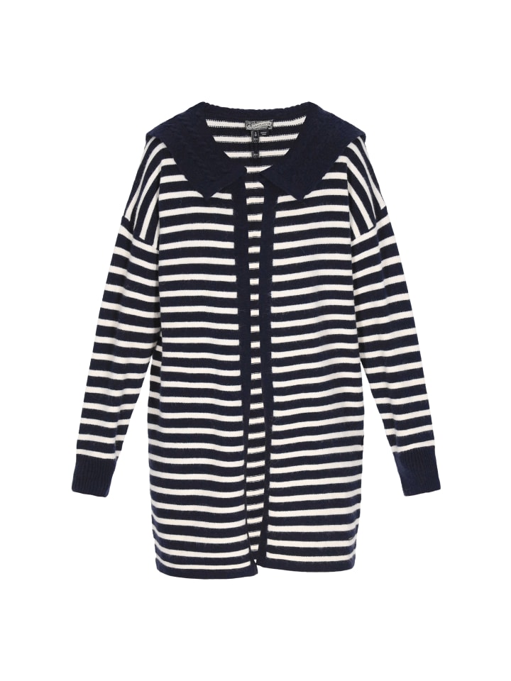 

DreiMaster Женский кардиган темно-синего и кремового цвета