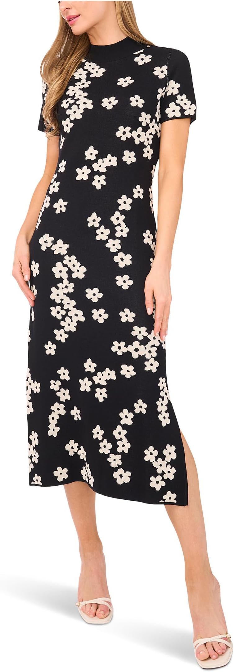 

Платье CeCe Midi Floral Jaquard Knit Dress, цвет Rich Black