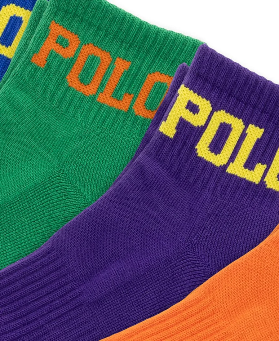 Мужские носки с цветным логотипом, комплект из 6 пар Polo Ralph Lauren, красный/синий/зеленый/темно-синий/оранжевый/фиолетовый — фото 2