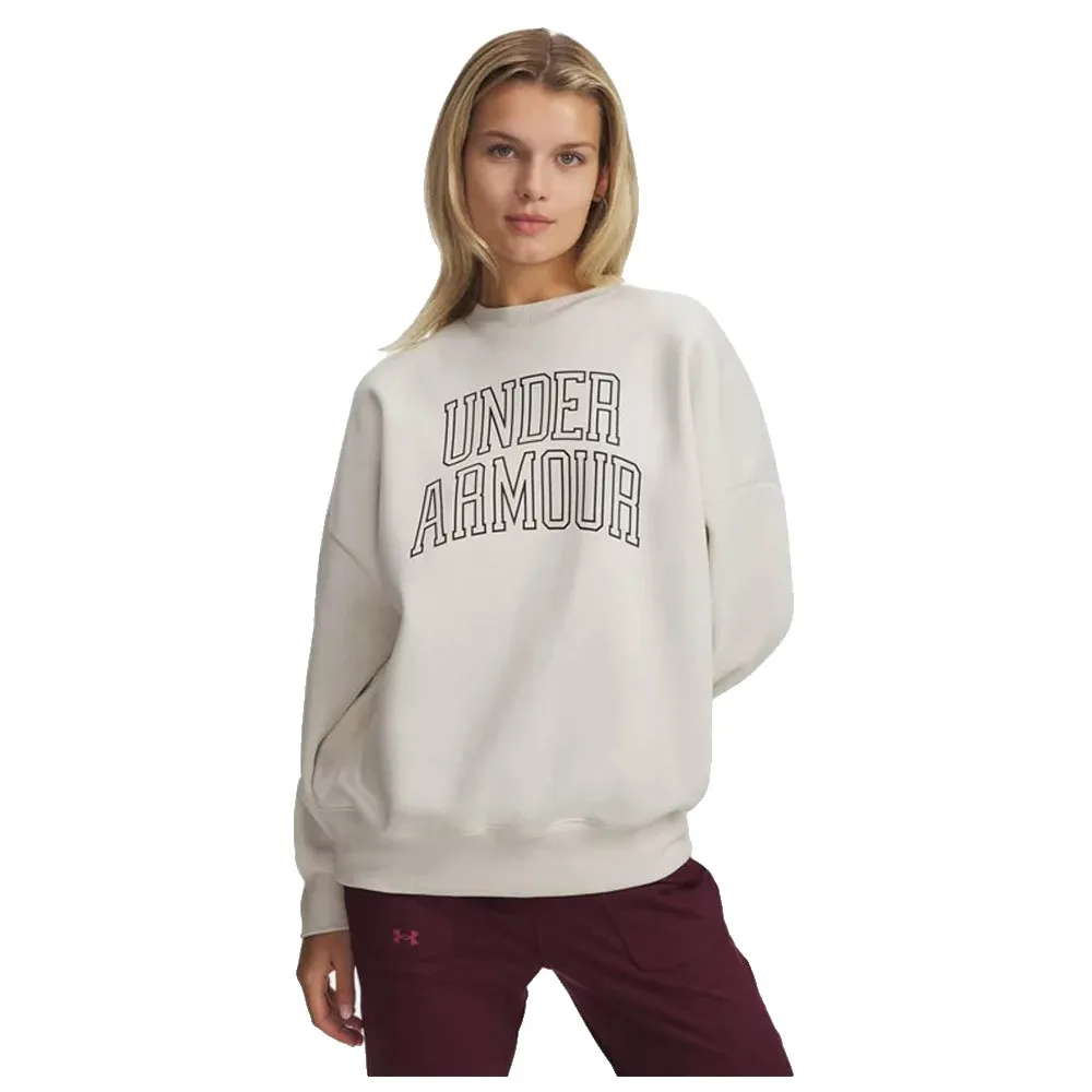 

Толстовка Under Armour Rival Fleece Oversized Varsity Crew, бежевый