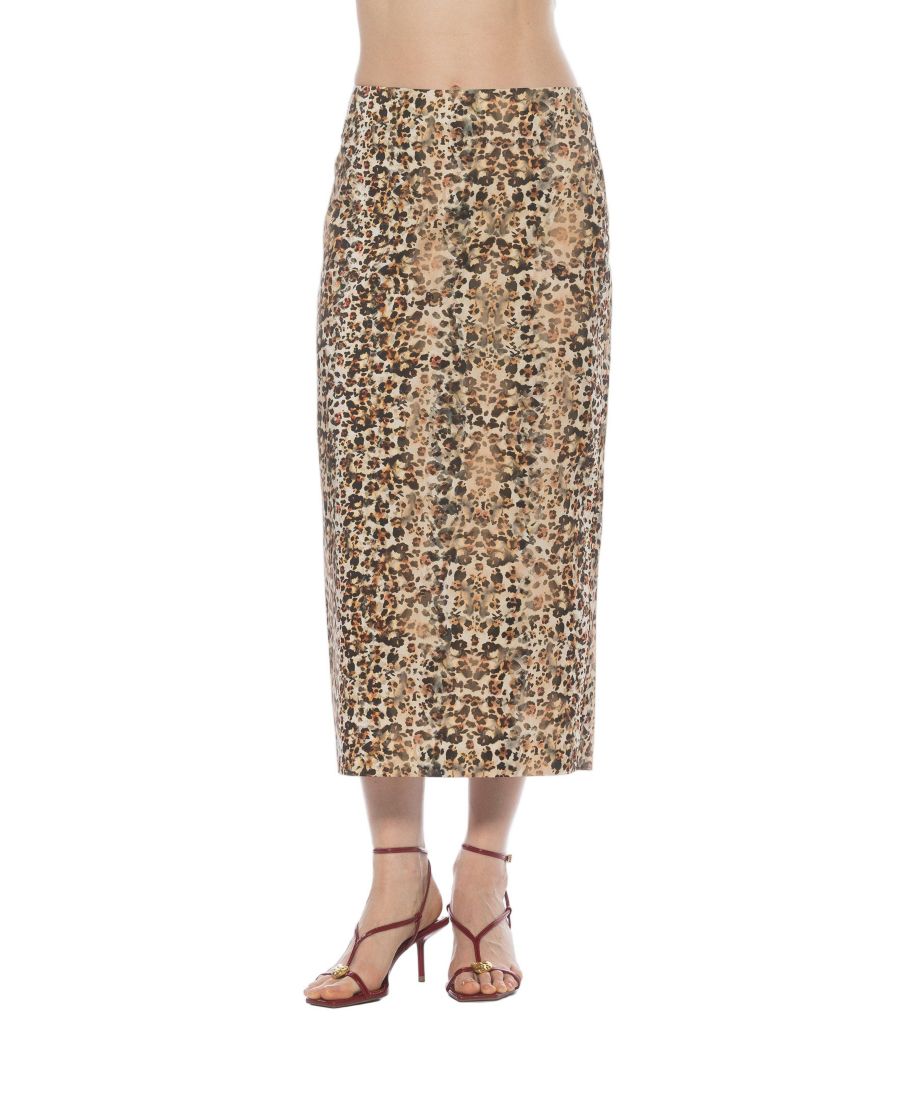 

Женская юбка-миди Ginni с завышенной талией Alexia Admor, Brown leopard