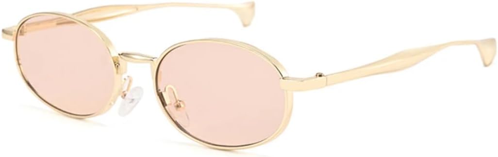 

Винтажные металлические маленькие овальные женские солнцезащитные очки в стиле панк, модные, с зеленым градиентом, защита от УФ-излучения UV400 UUPTTPL, Gold Champagne