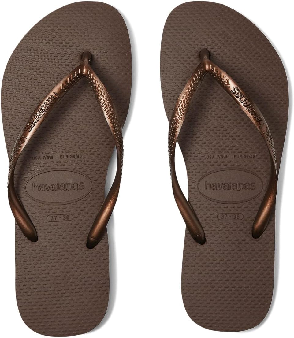 

Шлепанцы Slim Flip Flop Sandal Havaianas, цвет Dark Brown Metallic