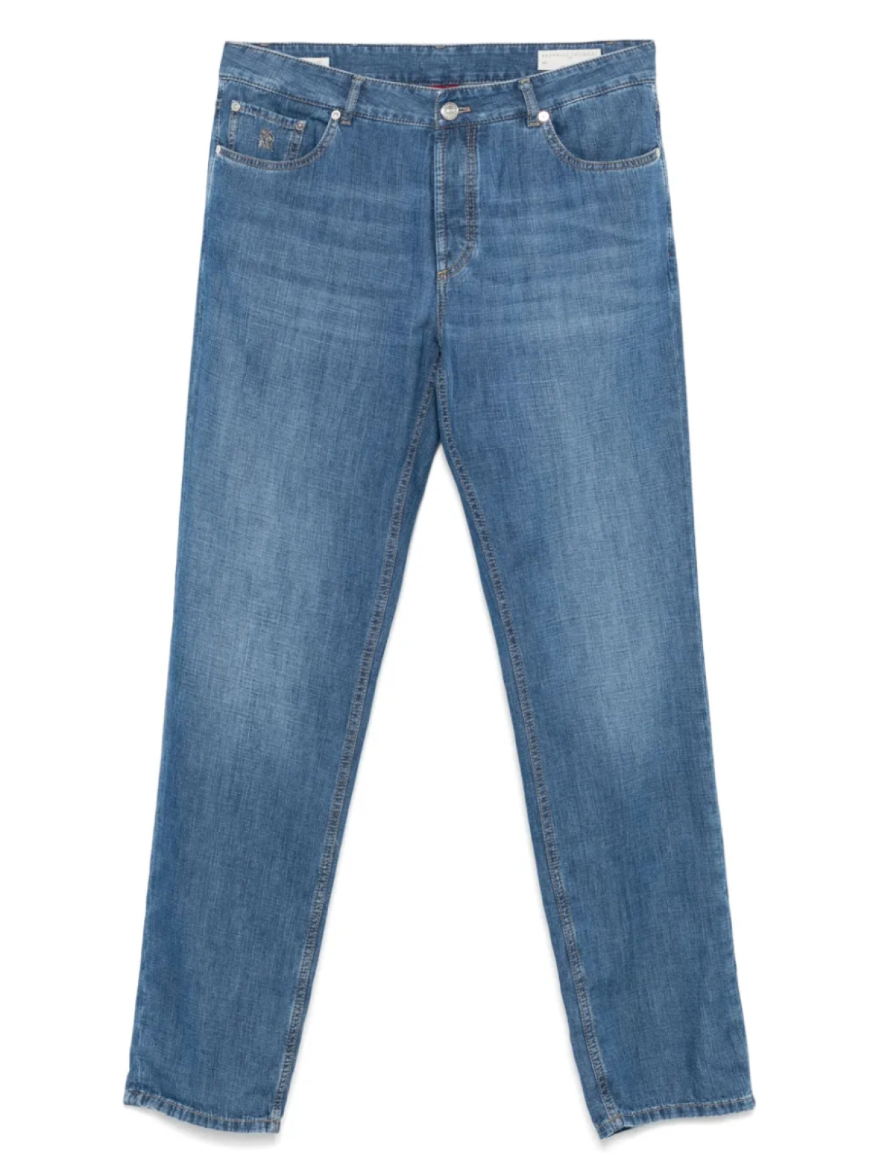 

Brunello Cucinelli джинсы с вышитым логотипом, синий