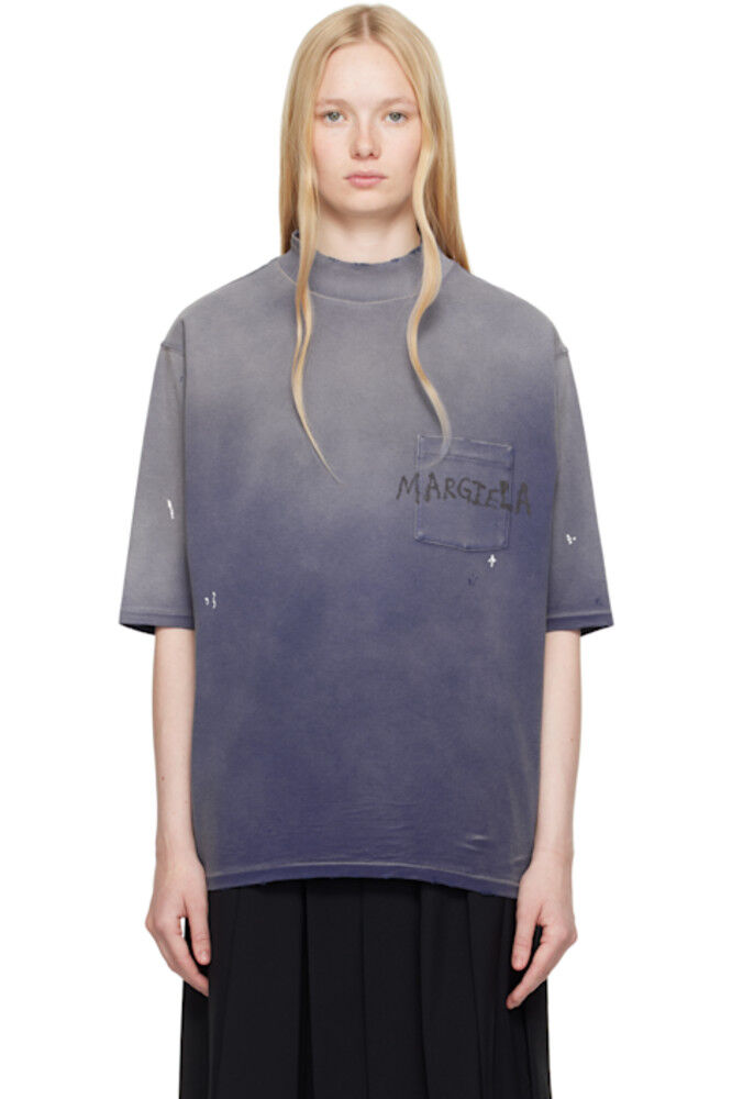 

Синяя футболка с логотипом «Граффити» Maison Margiela