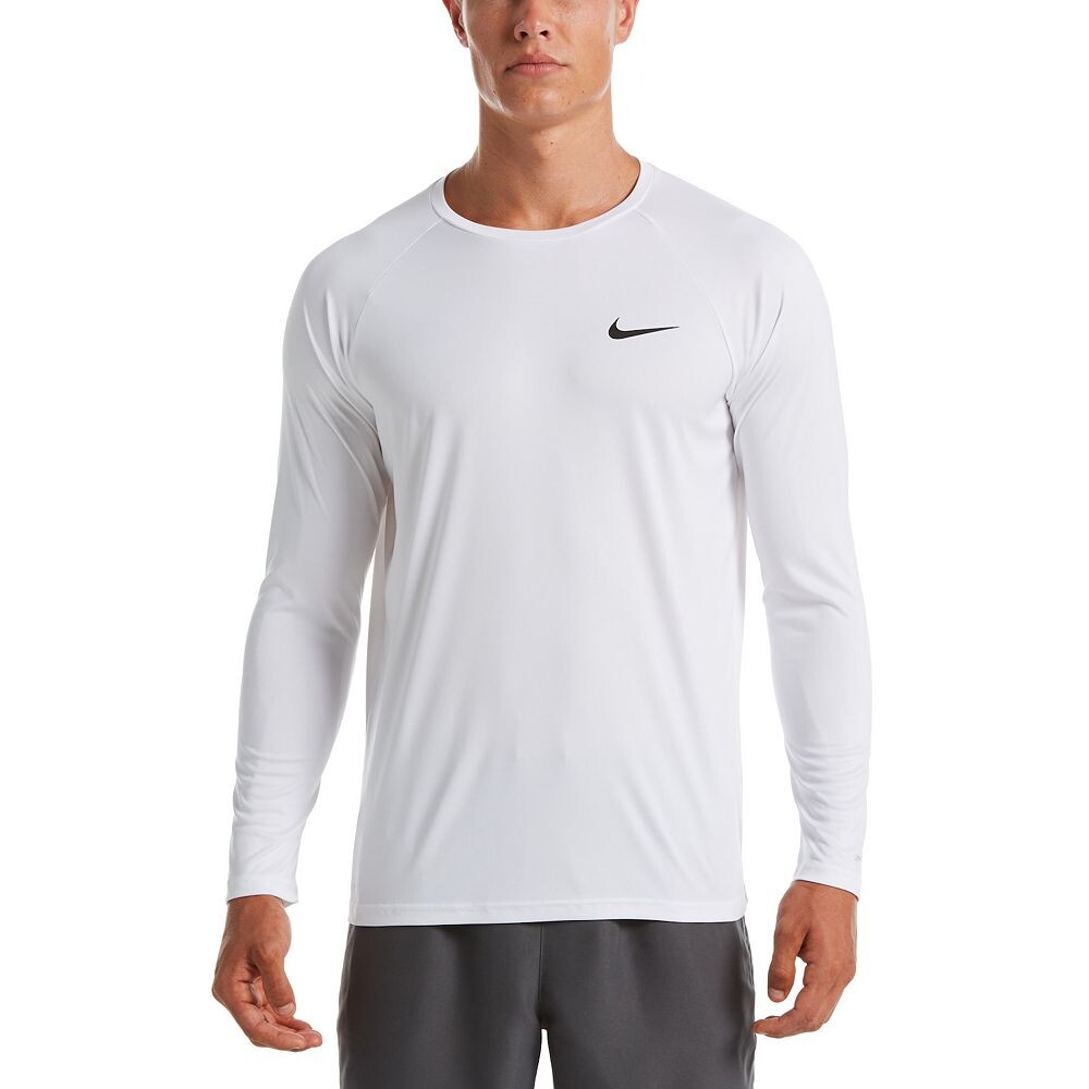 

Мужская футболка для плавания с длинными рукавами Nike Dri-FIT UPF 40+ Hydroguard, белый