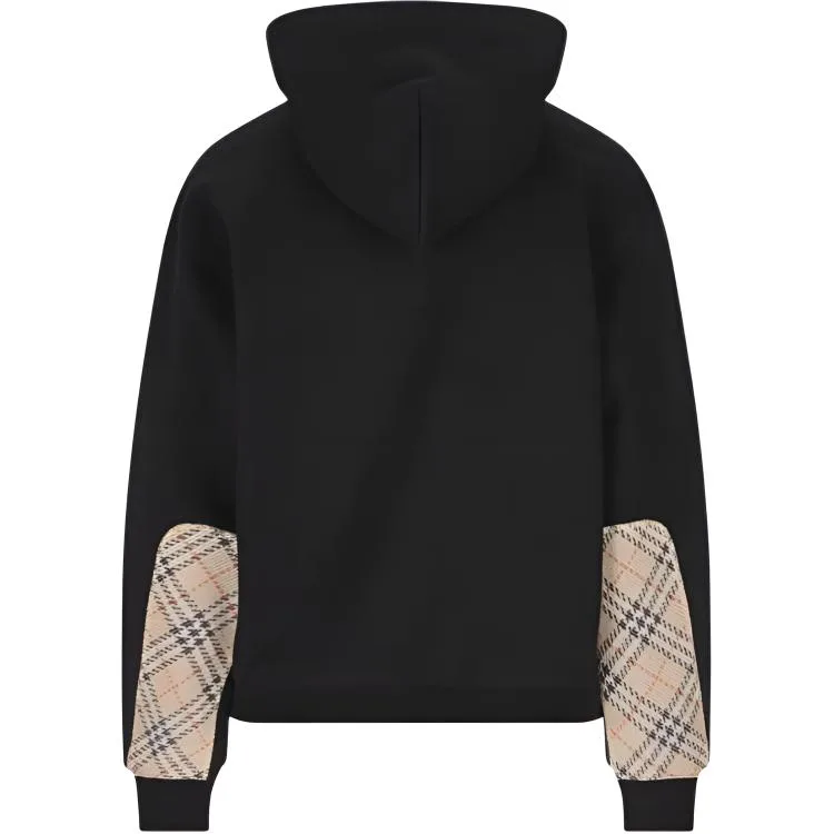 Худи Burberry Check-Detail, черный — фото 3