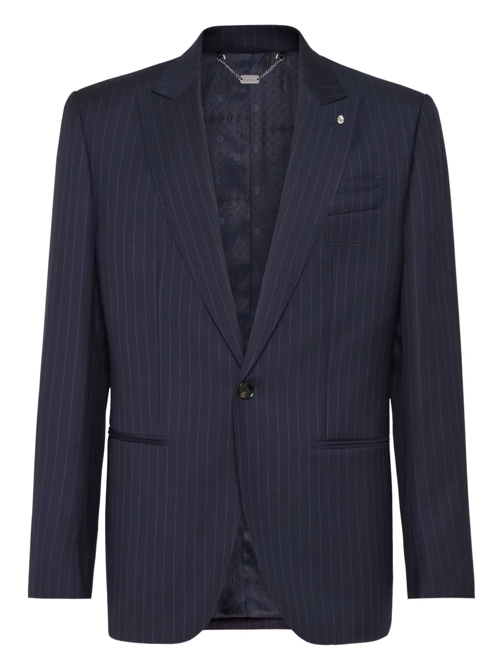 

Однобортный блейзер Gessato в тонкую полоску Billionaire, синий