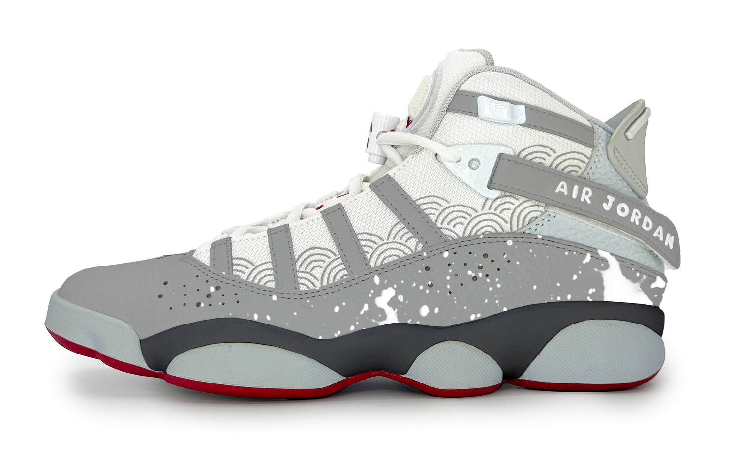 

Кроссовки Air Jordan 6 Rings Vintage Basketball Shoes Men High-top Grey/white, серый/черный/кремовый