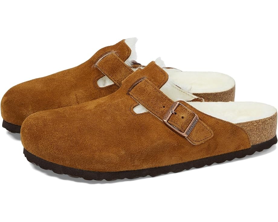 

Сабо Birkenstock Boston Shearling - Suede (Unisex), цвет Mink Suede