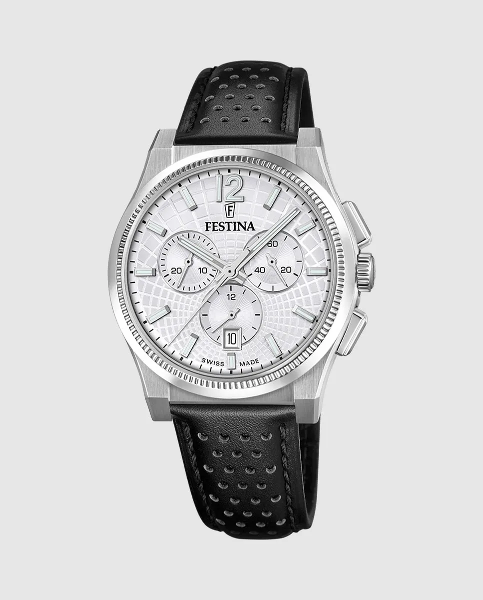 

F20060/1 Swiss Made Classics мужские часы в черной коже Festina, черный