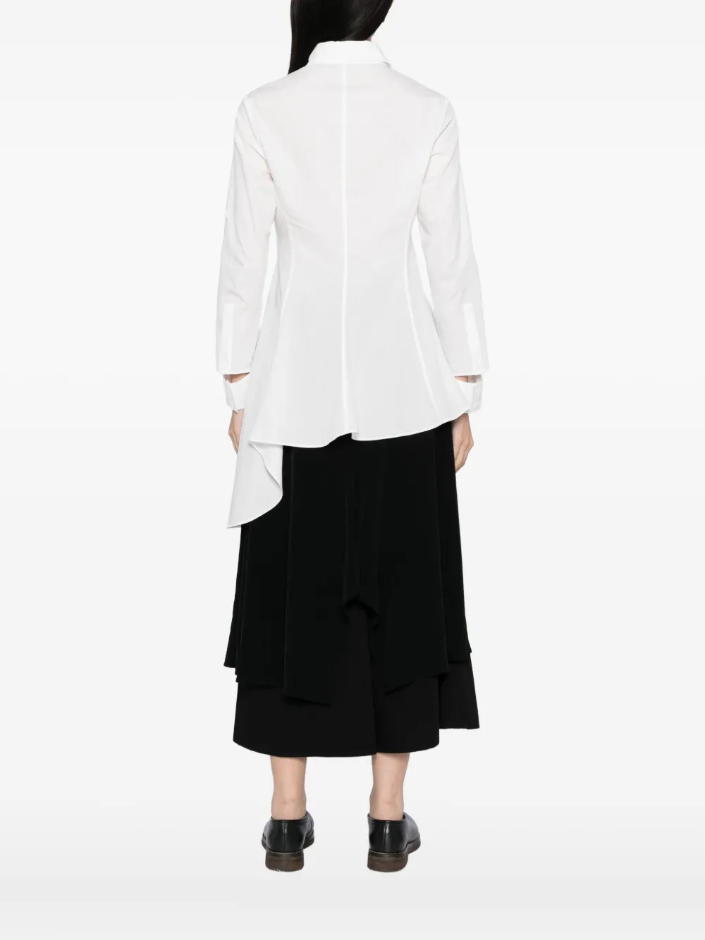 Рубашка с асимметричными вставками Yohji Yamamoto, нейтральный — фото 4