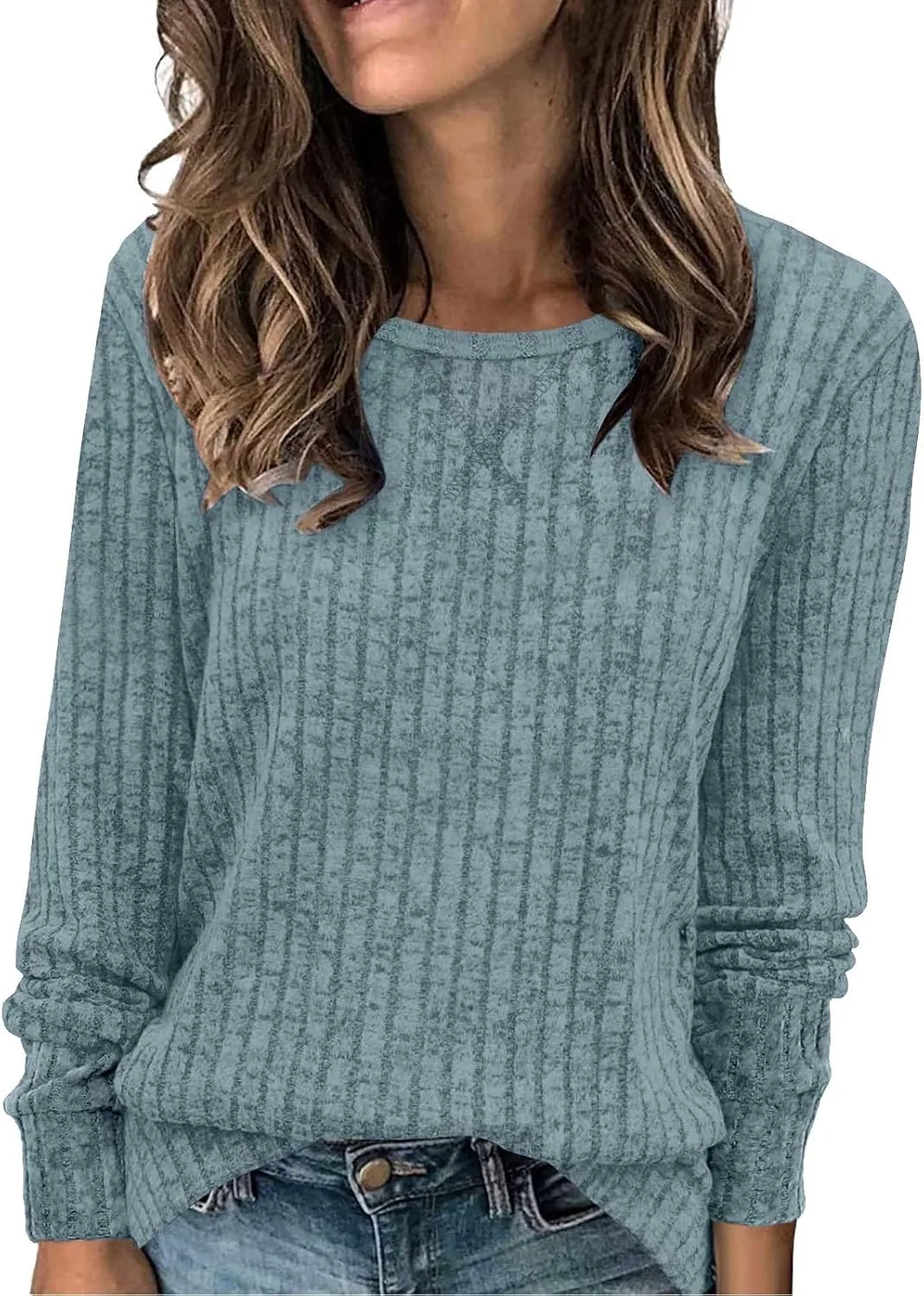 

Свитер для женщин с длинным рукавом и воротником хенли Kvsozwuty