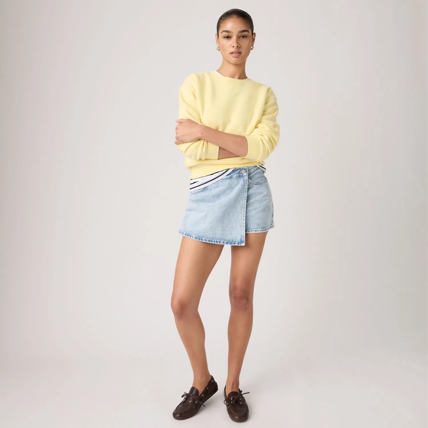 Шорты-юбка с перекрестным кроем Levi's, Light Wash