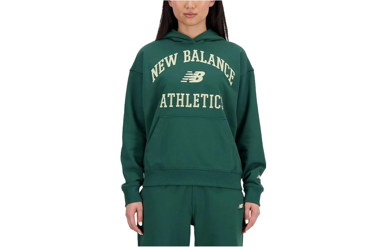 

Спортивная толстовка Varsity женская Night Watchman зеленая New Balance