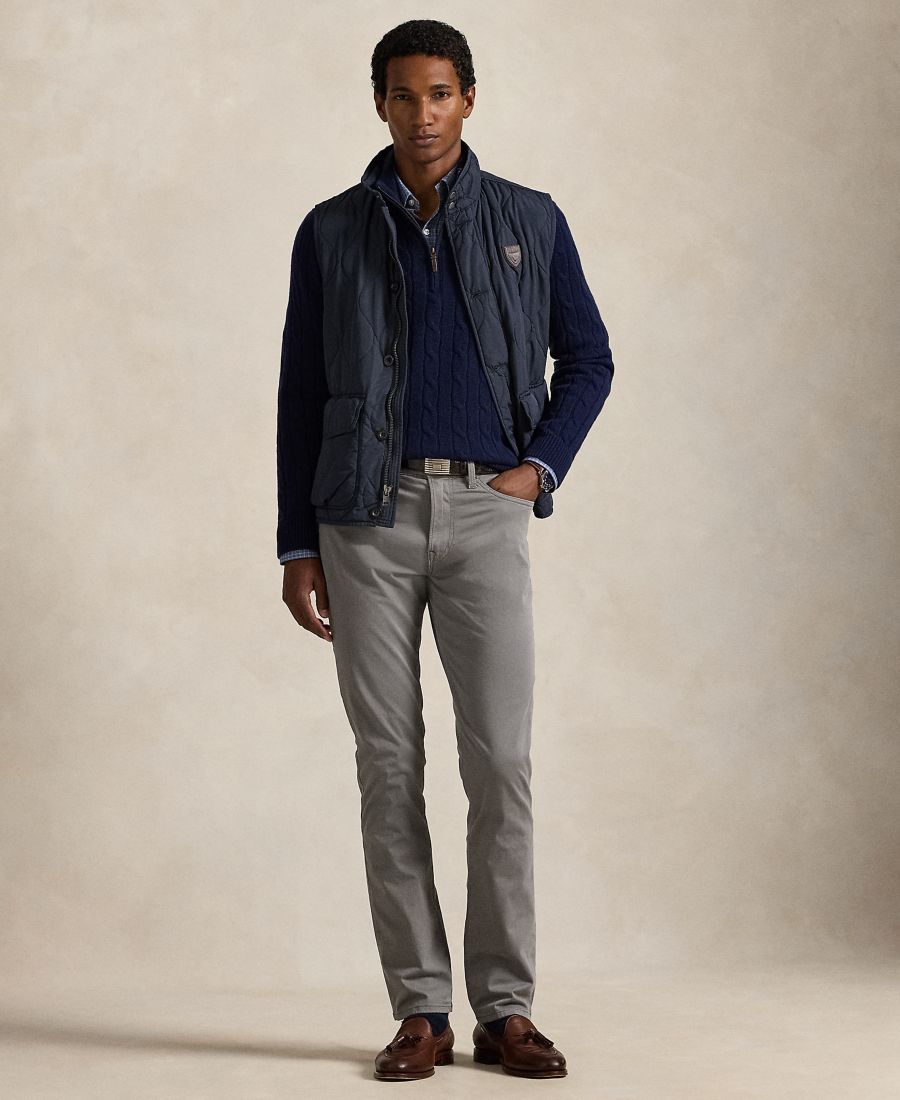 

Мужские брюки Varick Slim Straight из эластичного атласа Polo Ralph Lauren, Perfect Gray