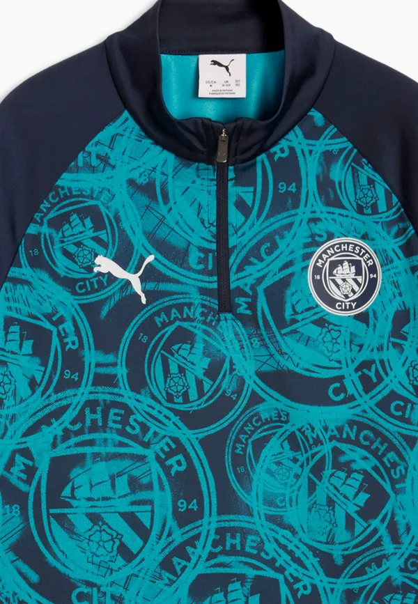Футболка с длинными рукавами manchester city aufwärmoberteil Puma, Deep Navy-Tropical Blue — фото 3