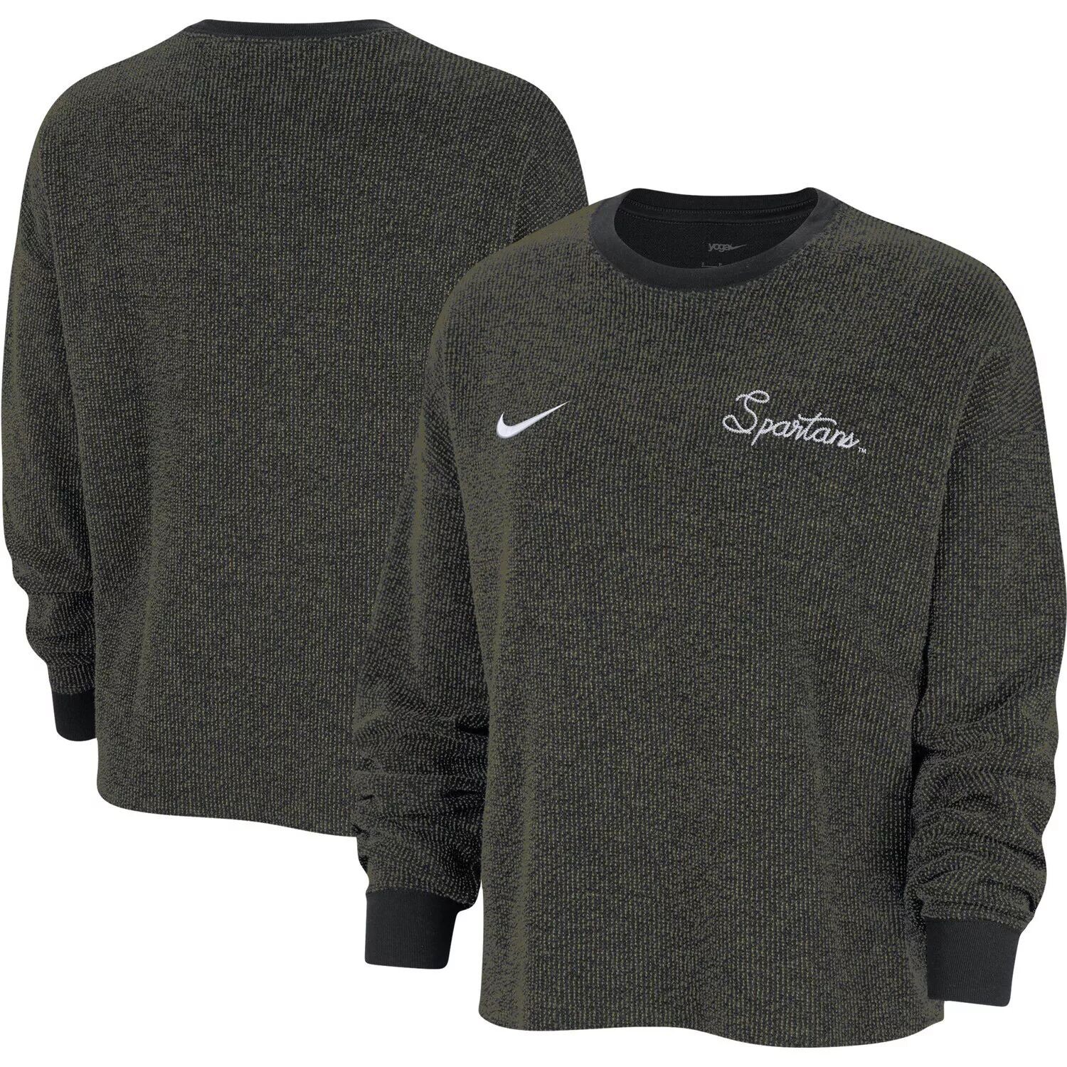 

Женский черный пуловер с надписью Nike Michigan State Spartans Yoga Script Nike