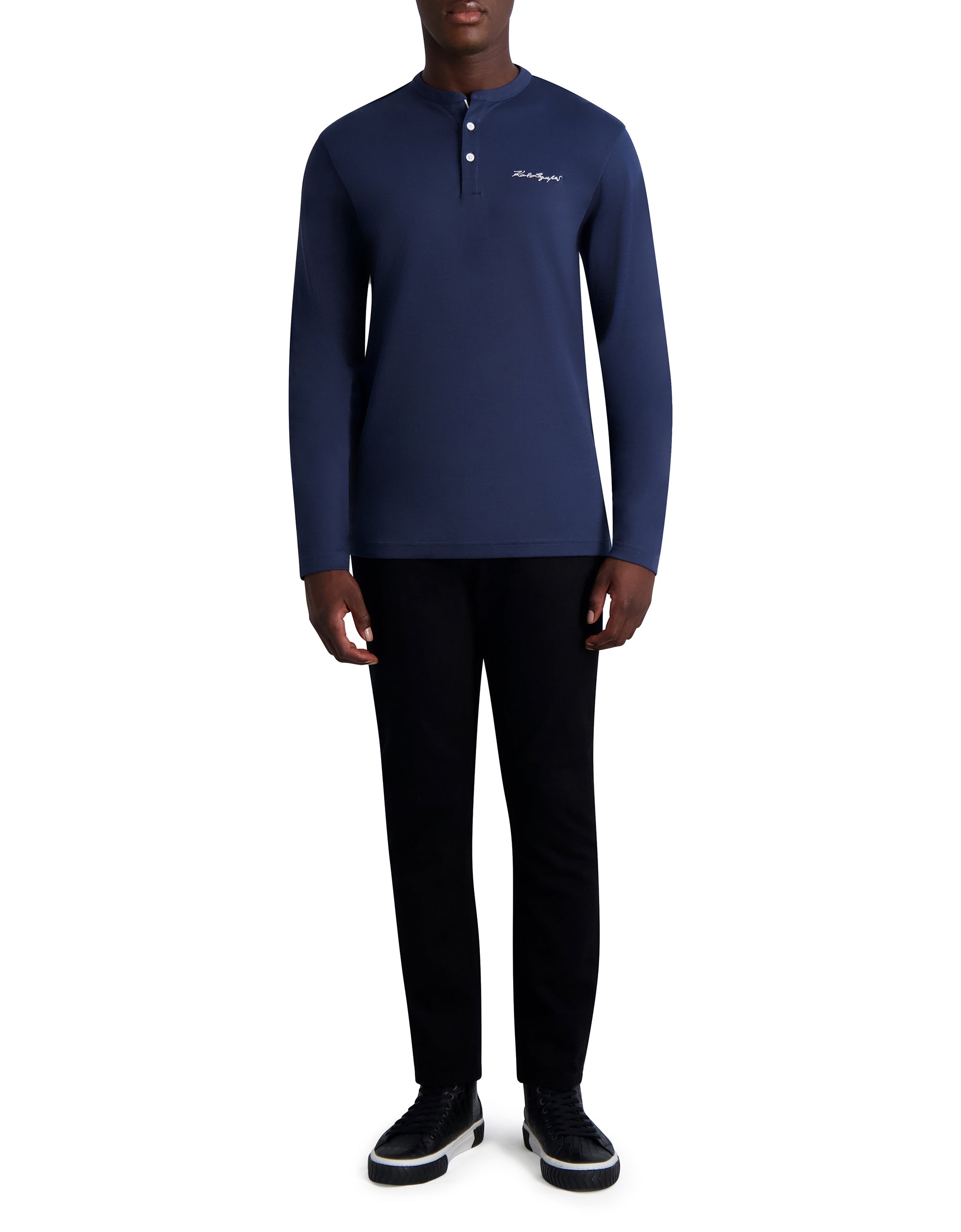 

Топ long sleeve henley with signature KARL LAGERFELD PARIS, цвет No Color