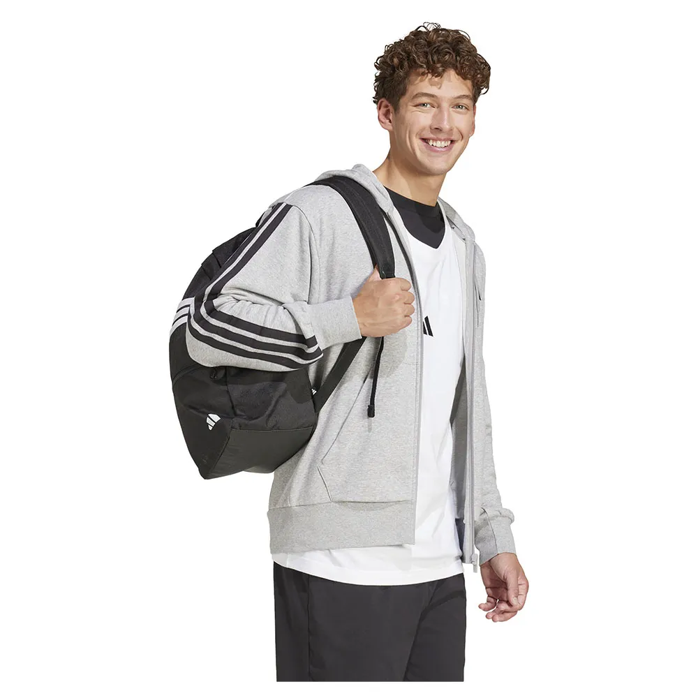 Толстовка adidas Essentials 3 Stripes French Terry full zip, серый — фото 4