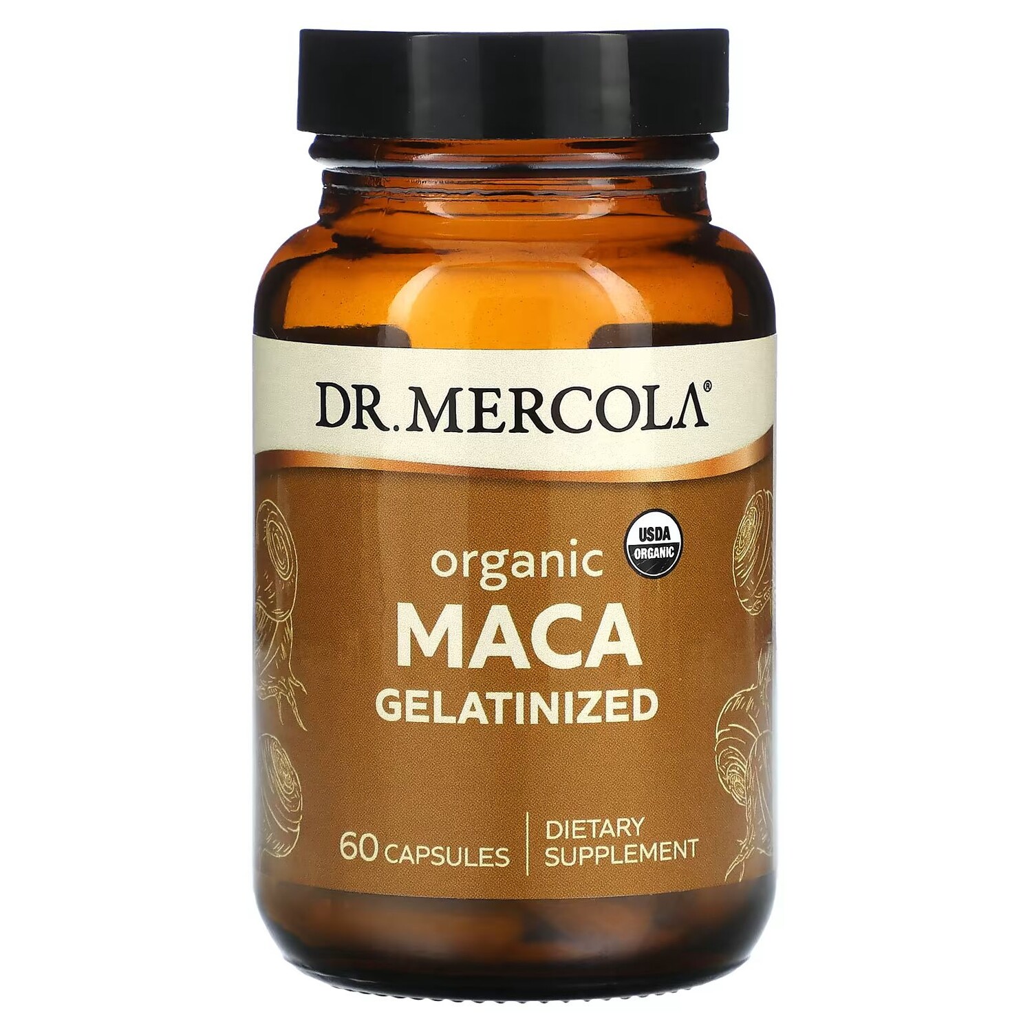 

Органическая желатинизированная мака Dr. Mercola Maca Gelatinized, 60 капсул