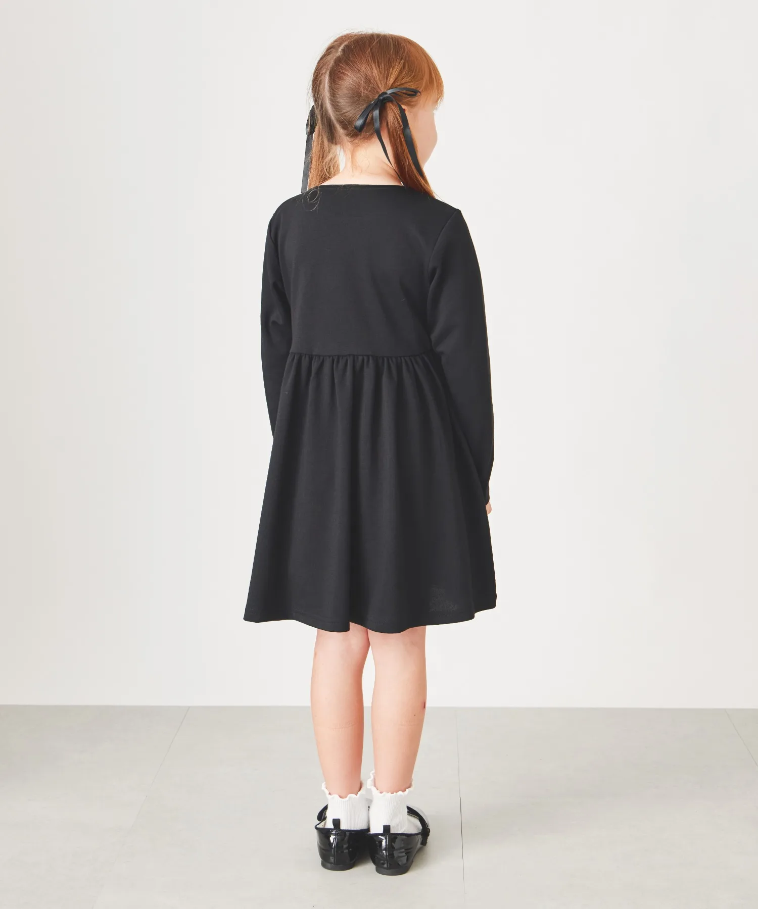 Детское платье длинное с рукавами и бантом ever closet Formal Wanpisu бежевое — фото 3
