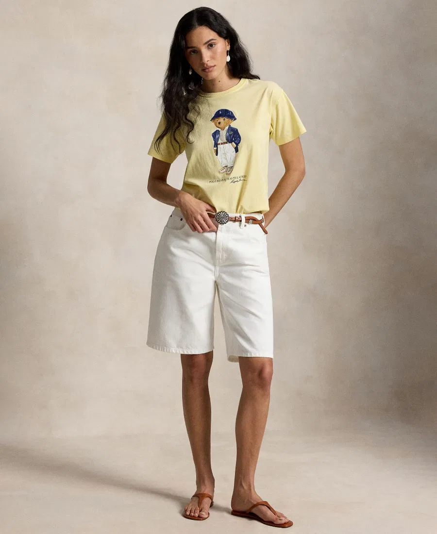 Женская футболка с круглым вырезом и принтом медведя Polo Ralph Lauren, T-Bird Yellow — фото 3