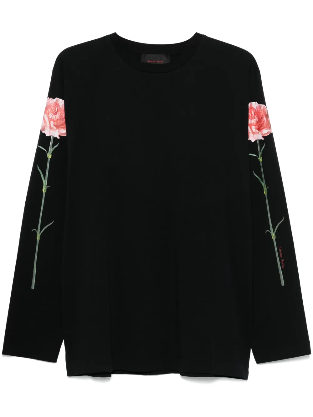 

Футболка с длинными рукавами и принтом Simone Rocha, черный
