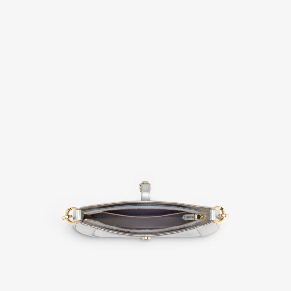 Маленькая кожаная сумка через плечо Serpenti baia Bvlgari, серебряный — фото 3