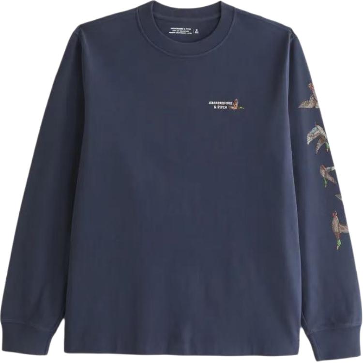 

Футболка мужская Abercrombie＆Fitch, темно-синий