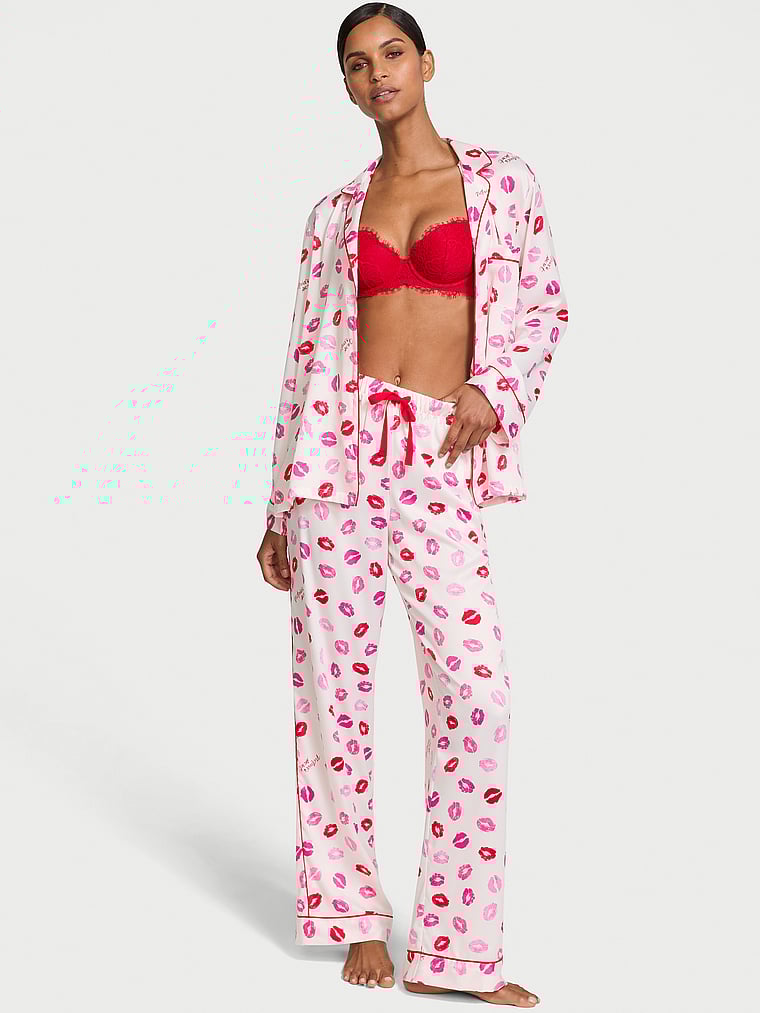 

Длинный пижамный комплект из глянцевого атласа Victoria'S Secret, белый