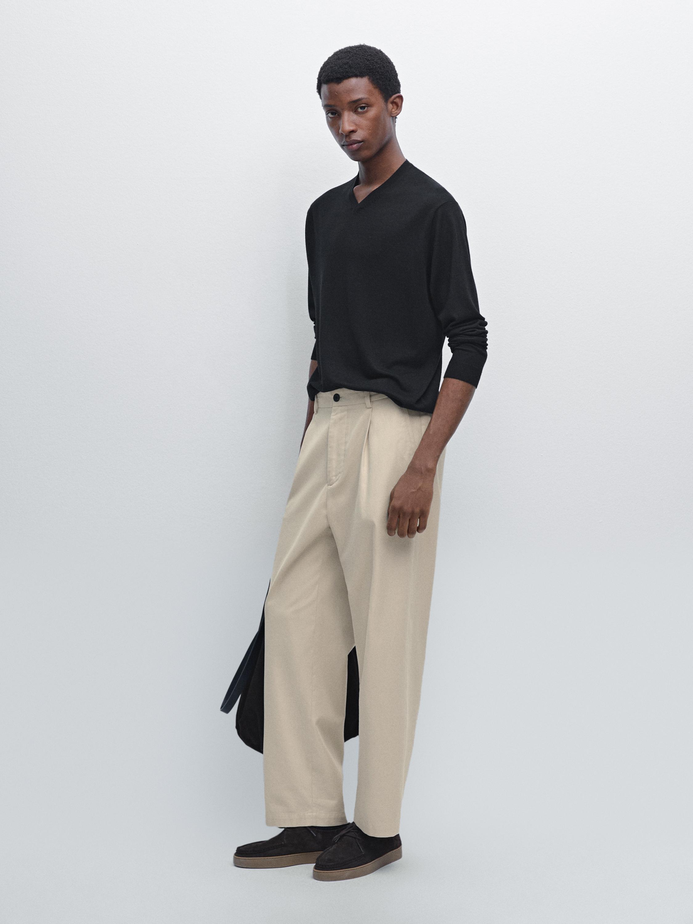 

Вязаный свитер из смесовой шерсти Massimo Dutti, черный