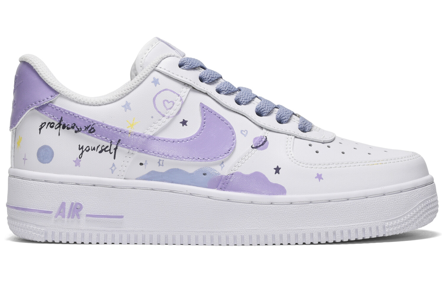 

Мужские кроссовки для скейтбординга Nike Air Force 1, White/Purple