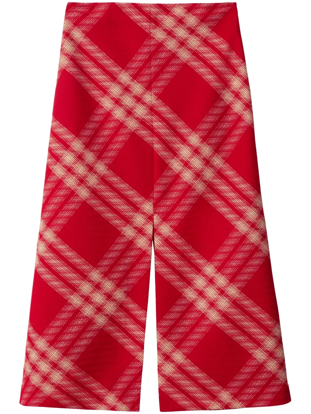 Длинная юбка Burberry из шерсти в клетку, красный